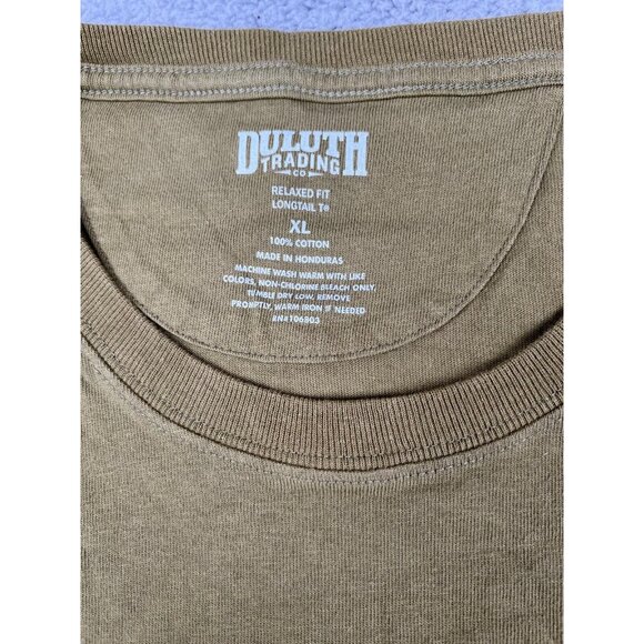 Duluth Trading Shirt Mens XL Olive Green Longtail T Relaxed Fit Cotton - Picture 10 of 12